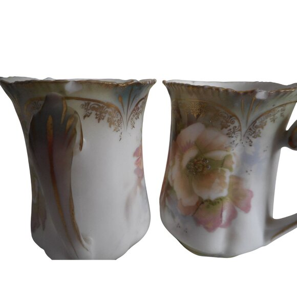 Vintage R S Prussia Chocolate Teapot with 6 cups Floral Roses - Picture 14 of 16